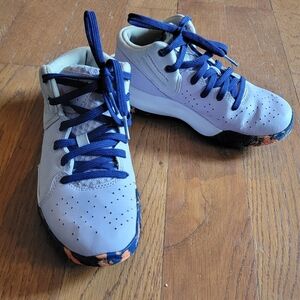 Under Armour Kids Basketball Sneakers with Purple and Orange Accents Size 1